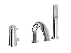 Смеситель для ванны с 3 отверстиями и ручным душем