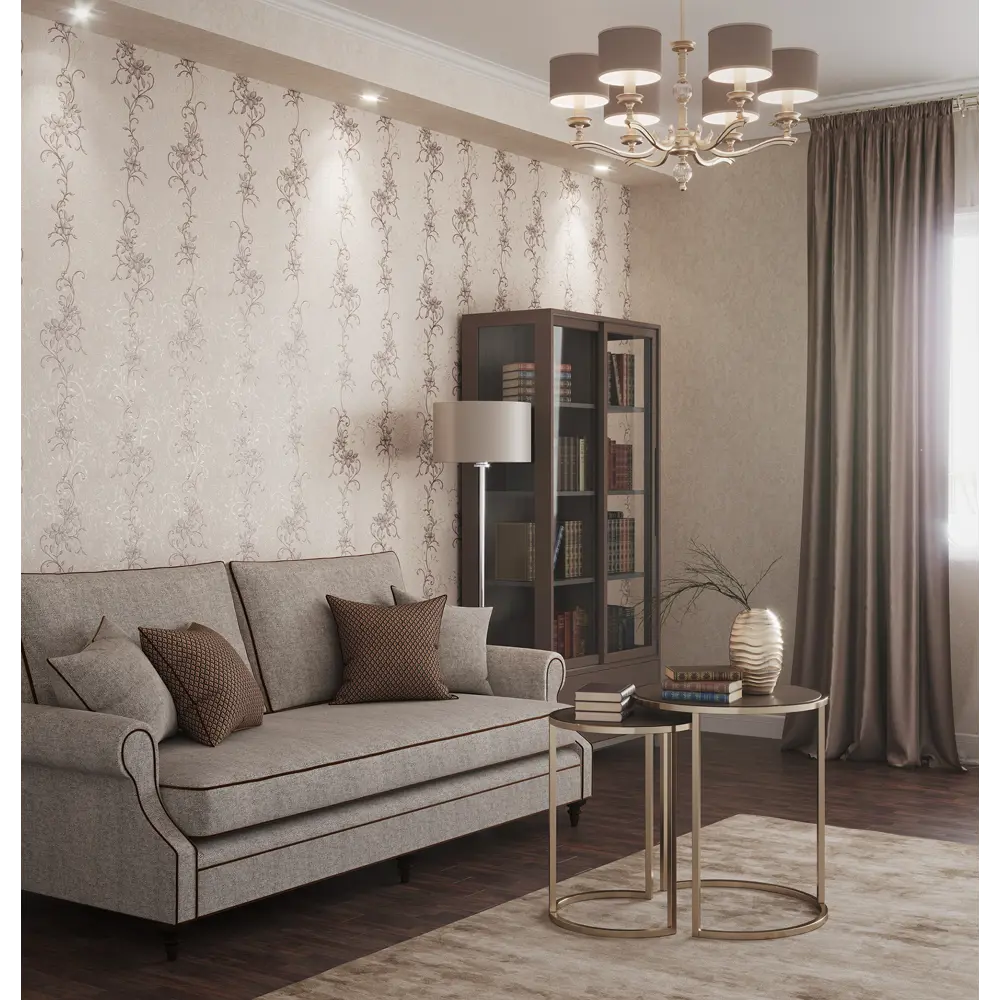 Обои флизелиновые Палитра Floris бежевые 0.53 м PL51015-22 82383471 STLM-2039103 - Вид №3