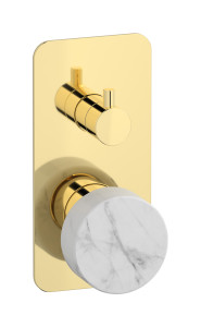 Внешние части встроенного в стену смесителя на 3 потребителя WE ARE IB mr312ii_1 Pale Gold Marmo