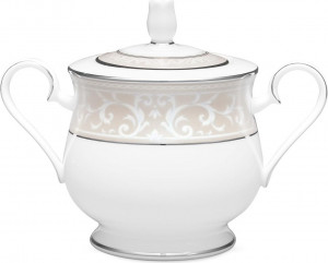 54856 Noritake Сахарница Noritake "Монтвейл, платиновый кант" 300мл Фарфор костяной