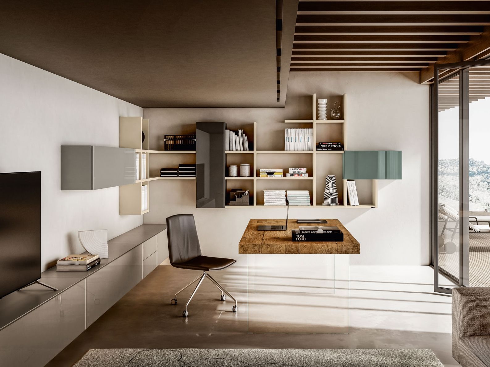 Подвесная секционная библиотека Lago домашний офис ARCH-00074665 - Вид №1