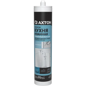 Герметик уксусный для кухни и ванной Axton бесцветный 280 мл
