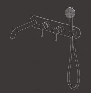 Смеситель для ванны  встр. из стены , цвет золото / INV