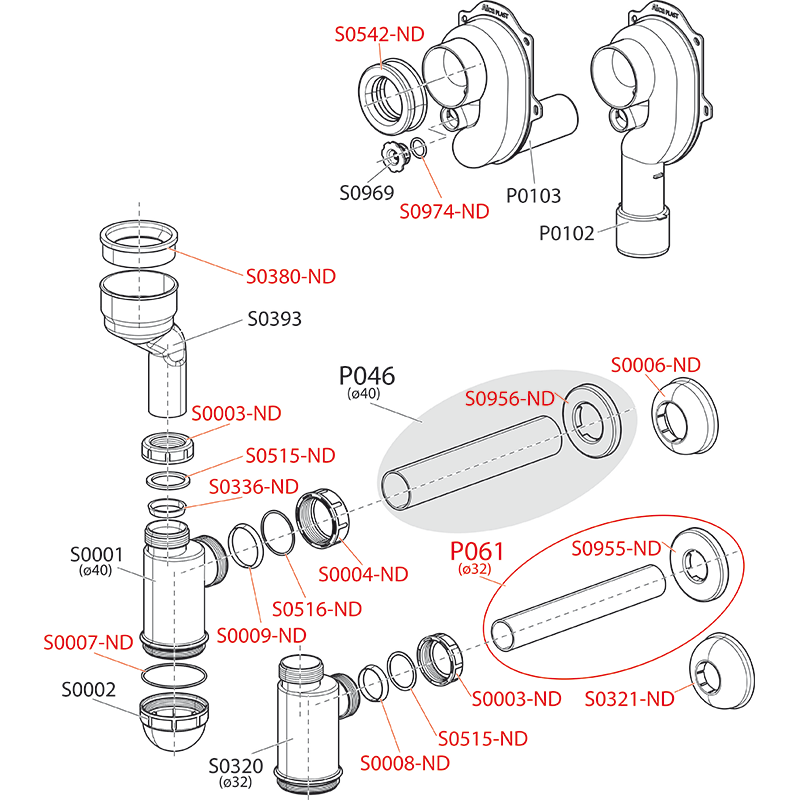 Cифон для писсуара с манжетой ALCAPLAST A45A - Вид №2