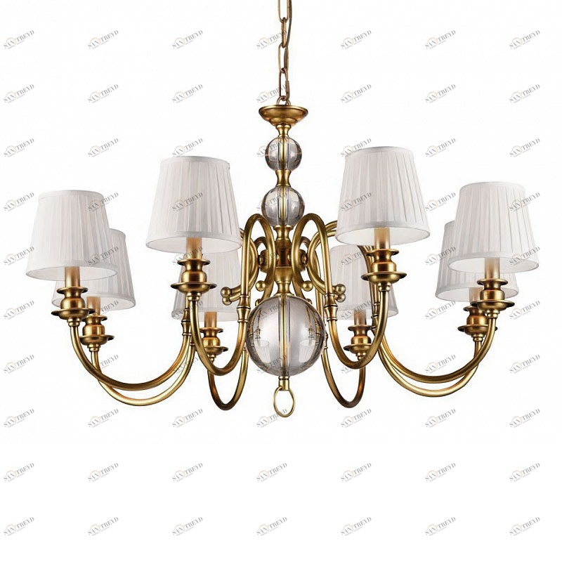 Люстра Newport 8 от Delight Collection белая/прозрачная/бронзовая KM0837P-8 DELIGHT COLLECTION ДИЗАЙНЕРСКИЕ 247062 Белый 