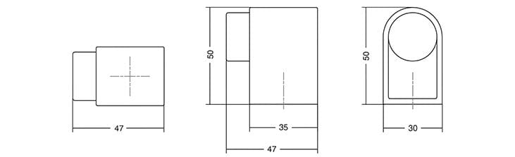 Алюминиевые дверные упоры и Zamak Viefe Кейси ARCH-00028793 - Вид №3
