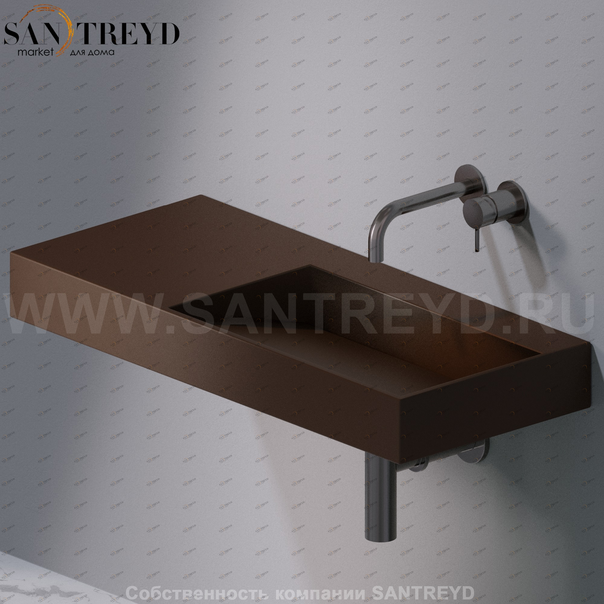 L014T1RPV4.107 Подвесная раковина настенная прямоугольная A. e T. Italia P35 AeT ITALIA