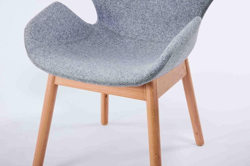 Grado Design Стул с подлокотниками и тканью и ножками из бука Wings Win-ch-03 - Вид №1