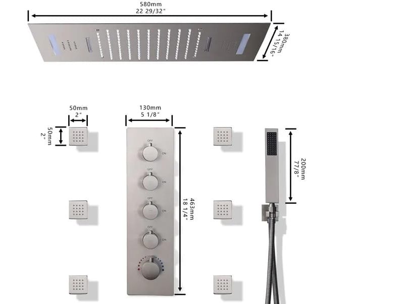 Термостатический встраиваемый душевой набор с насадкой для душа Fontana Showers питьевой фонтанчик ARCH-00006910 - Вид №1