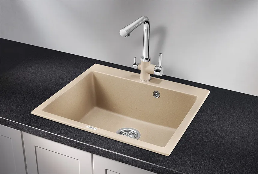 6001, ПЕСОК, кухонная мойка, кварц GRANULA 6001-ST128