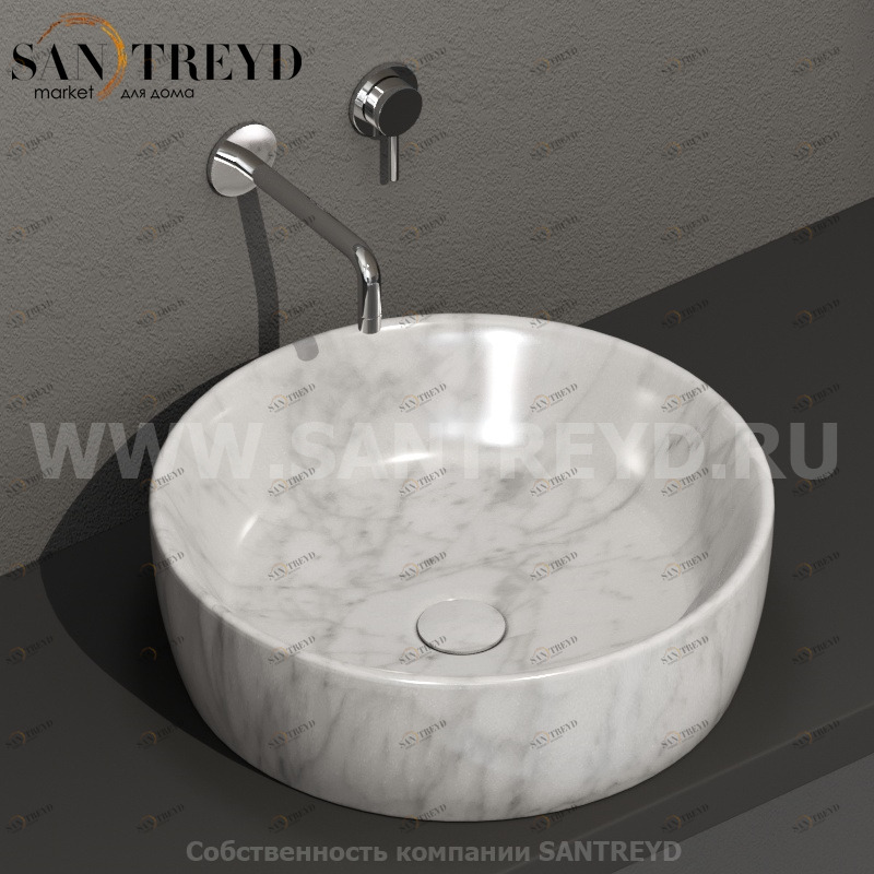 GE048MC Накладная раковина на столешницу  круглая Ceramica Globo GENESIS