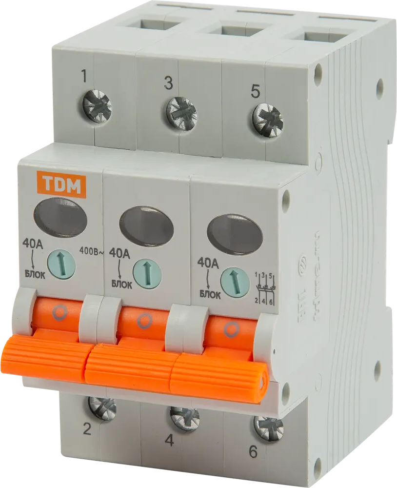 Выключатель нагрузки TDM Electric ВН-32 3P 40А для электрощитов 84399564