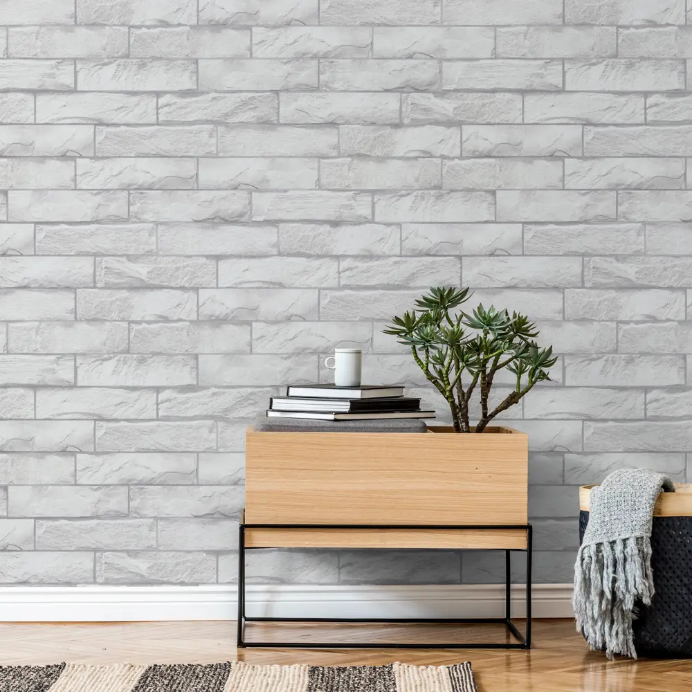 Флизелиновые обои Palitra Family Klinker - белоснежная элегантность для вашего интерьера 89360563 STLM-0818343 - Вид №2