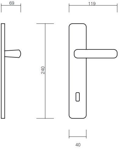 Pasini Ручка из латуни на пластине с накладкой  1330  - Вид №1