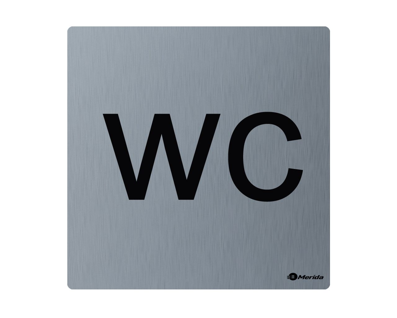 GSM012 Пиктограмма - WC, затемн. 95 x 95 x 2 мм, матовая сталь Merida 