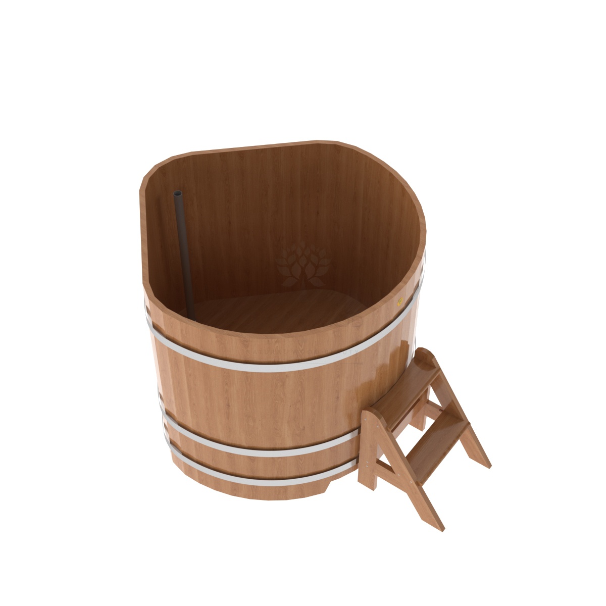 1355 Купель угловая из дуба 1,19х1,19х1,1 натуральная Alyarus  - Вид №1