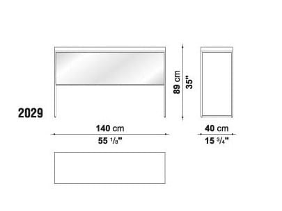Консоль из дерева и травленого стекла Maxalto Elios ARCH-00138846 - Вид №1