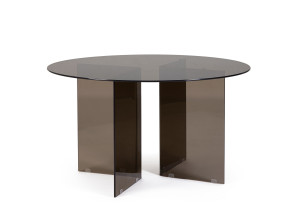 Круглый обеденный стол из закаленного стекла
