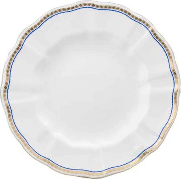 102733 Royal Crown Derby Тарелка обеденная 27см "Карлтон, синий кант" Фарфор костяной 