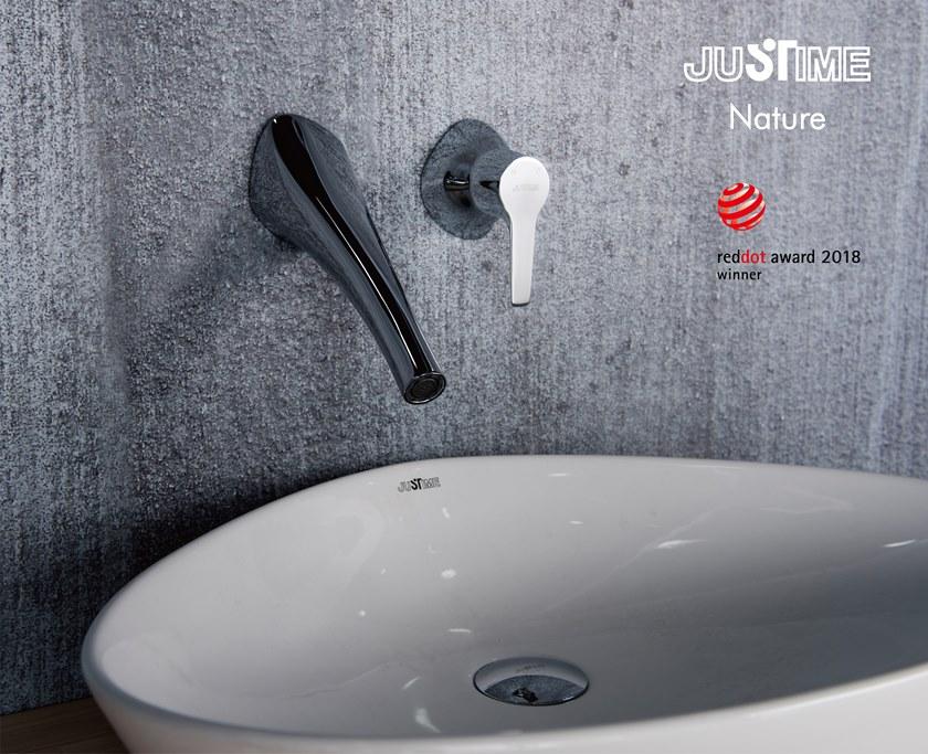 JUSTIME Смеситель для умывальника настенный на 2 отверстия из хромированной латуни Nature 6927-x2-80cp - Вид №1