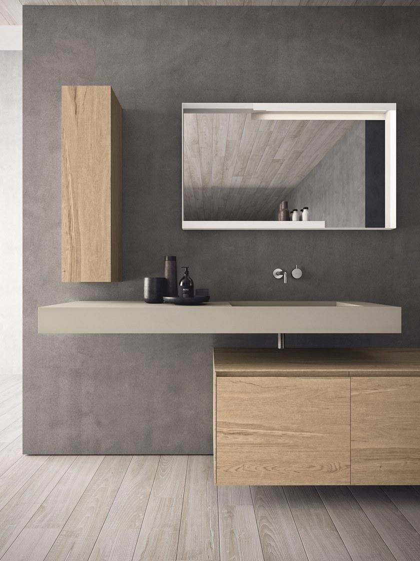 NOVELLO Подвесная тумба под умывальник из HPL с зеркальными дверцами Calix xl sun-id-1484147 - Вид №3