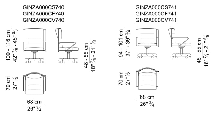 Кожаное вращающееся офисное кресло с подлокотниками i 4 Mariani GINZA ARCH-00110384 - Вид №7