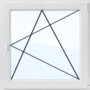 Пластиковое окно ПВХ Рехау одностворчатое 90x90 мм (ВхШ) однокамерный стеклопакет белый (с двух сторон)