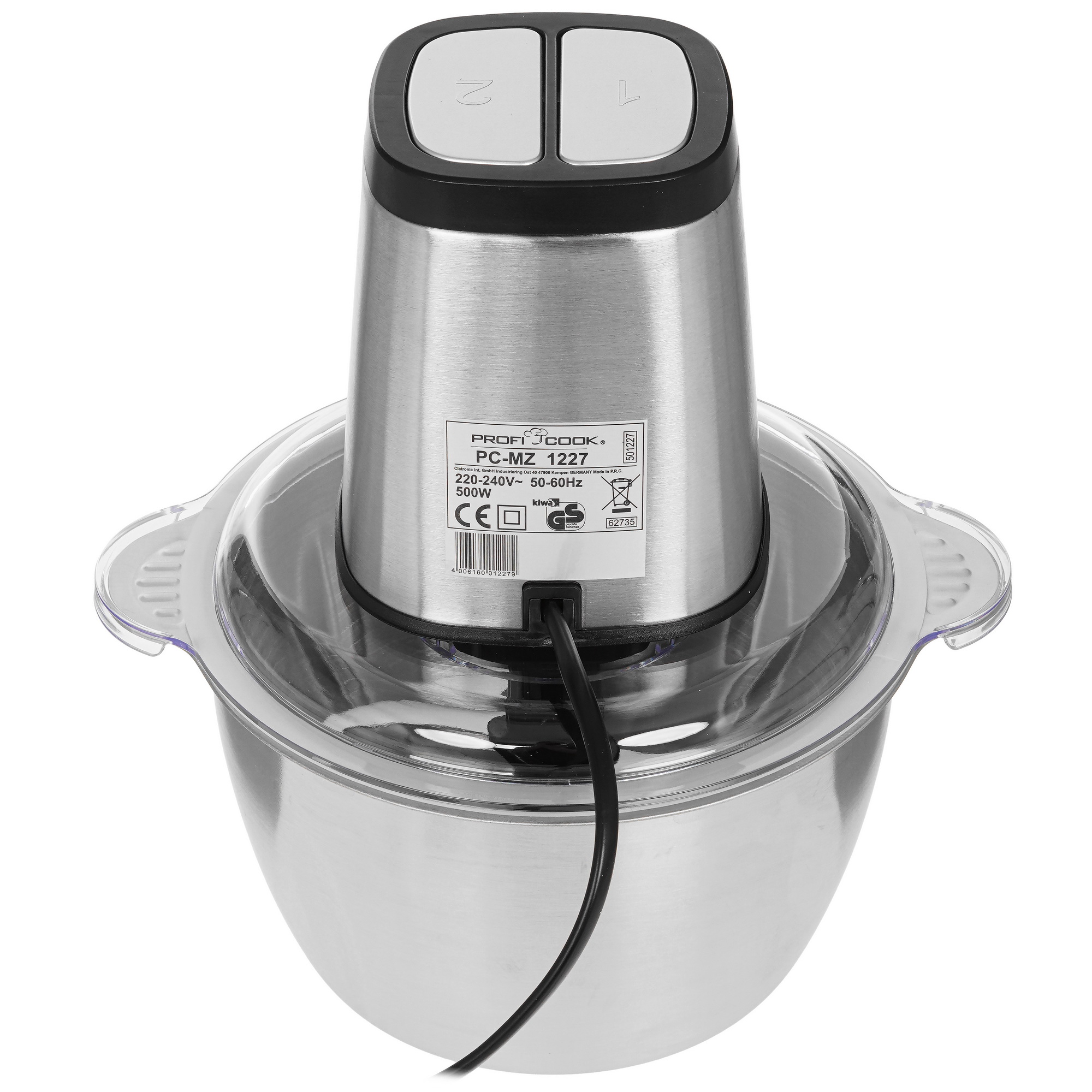 9908379 Измельчитель  Profi Cook PC-MZ 1227 серебристый ProfiCook STDN-0110490 - Вид №4