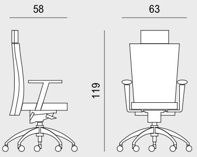Viganò Кресло для руководителя из ткани с высокой спинкой Queen fabric sun-id-1496354 - Вид №4