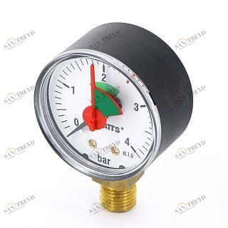 Манометр радиальный F+R201 50 мм 1/4" 4 бар WATTS 10007375