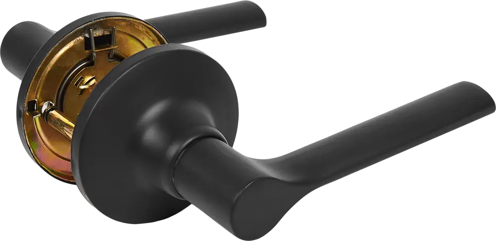 ARMEX Ручка-защелка с вертушком для межкомнатных дверей черный матовый 85088984