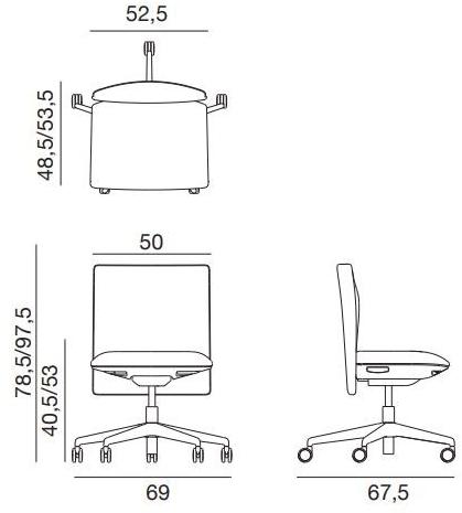arper Поворотное офисное кресло из ткани с 5 спицами на колесиках Planesit sun-id-1472786 - Вид №5