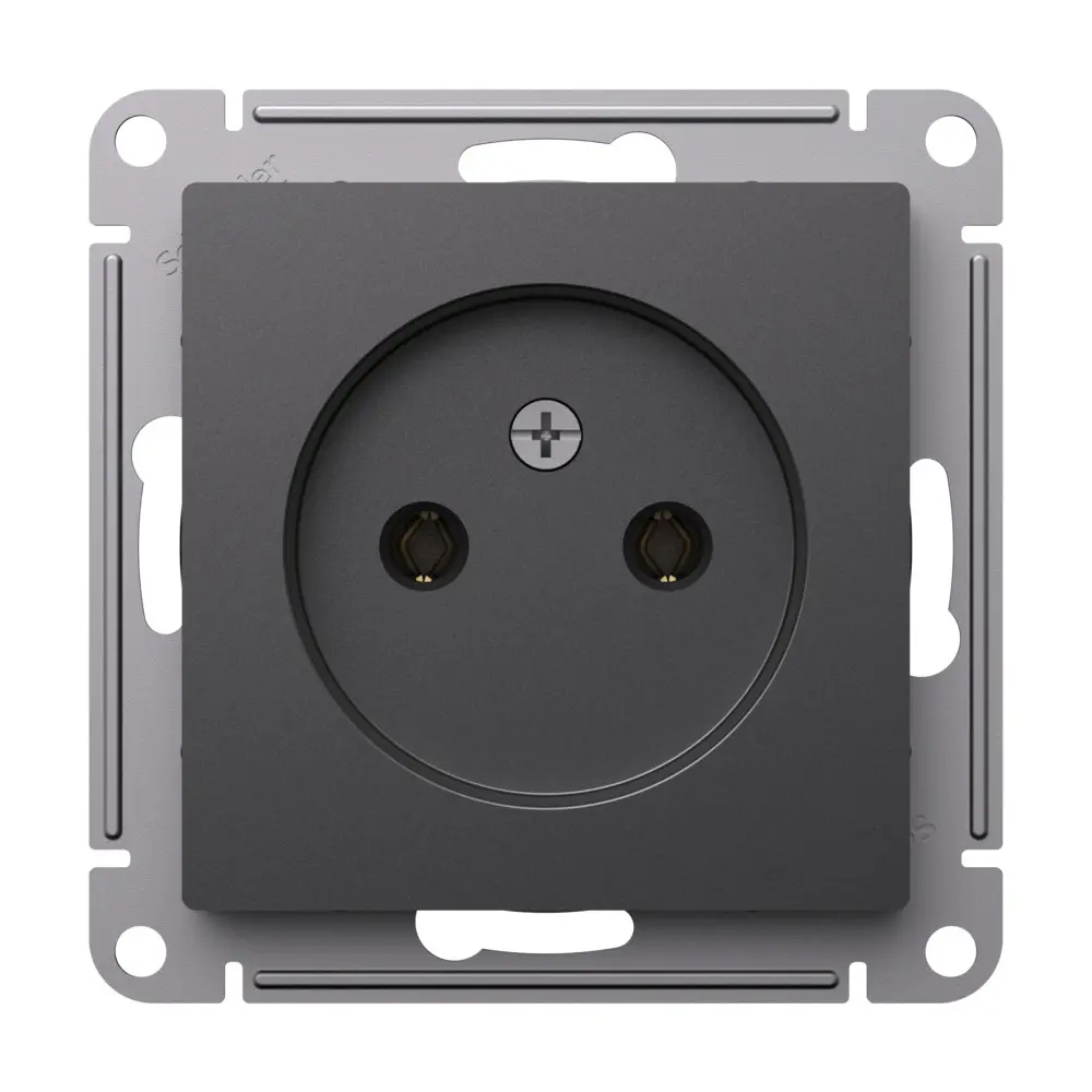 Розетка встраиваемая Systeme Electric AtlasDesign без заземления цвет базальт 89457224 STLM-2176919 - Вид №1