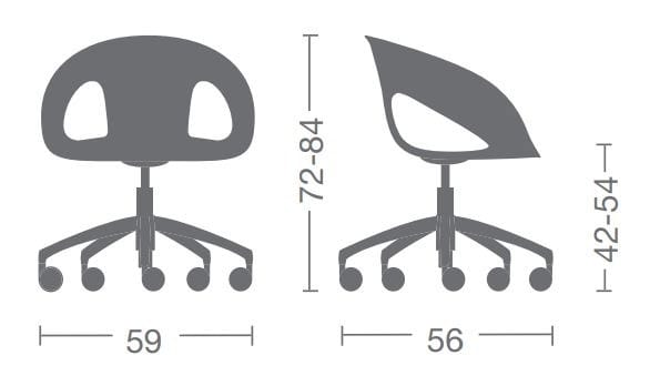 Офисное кресло с регулируемой высотой 5 спиц Kastel Krizia ARCH-00009383 - Вид №1