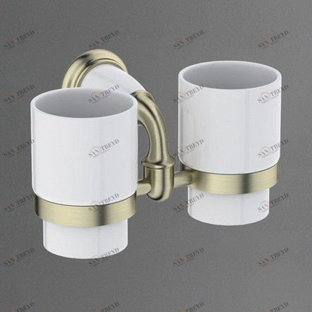 Держатель стакана настенный двойной ART&MAX BIANCHI AM-E-2602-D-Br