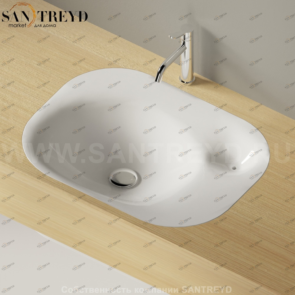 ACER0763I0ZZZ Накладная раковина под столешницу  овальная Agape Nivis