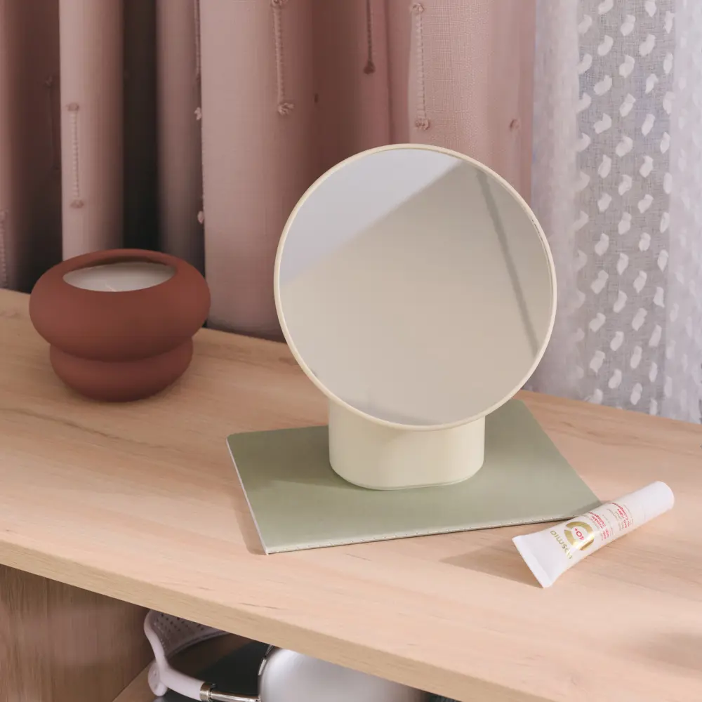 Декоративное зеркало овальное 17x20.5 см пластик цвет бежевый Santreyd STLM-2177049 - Вид №4