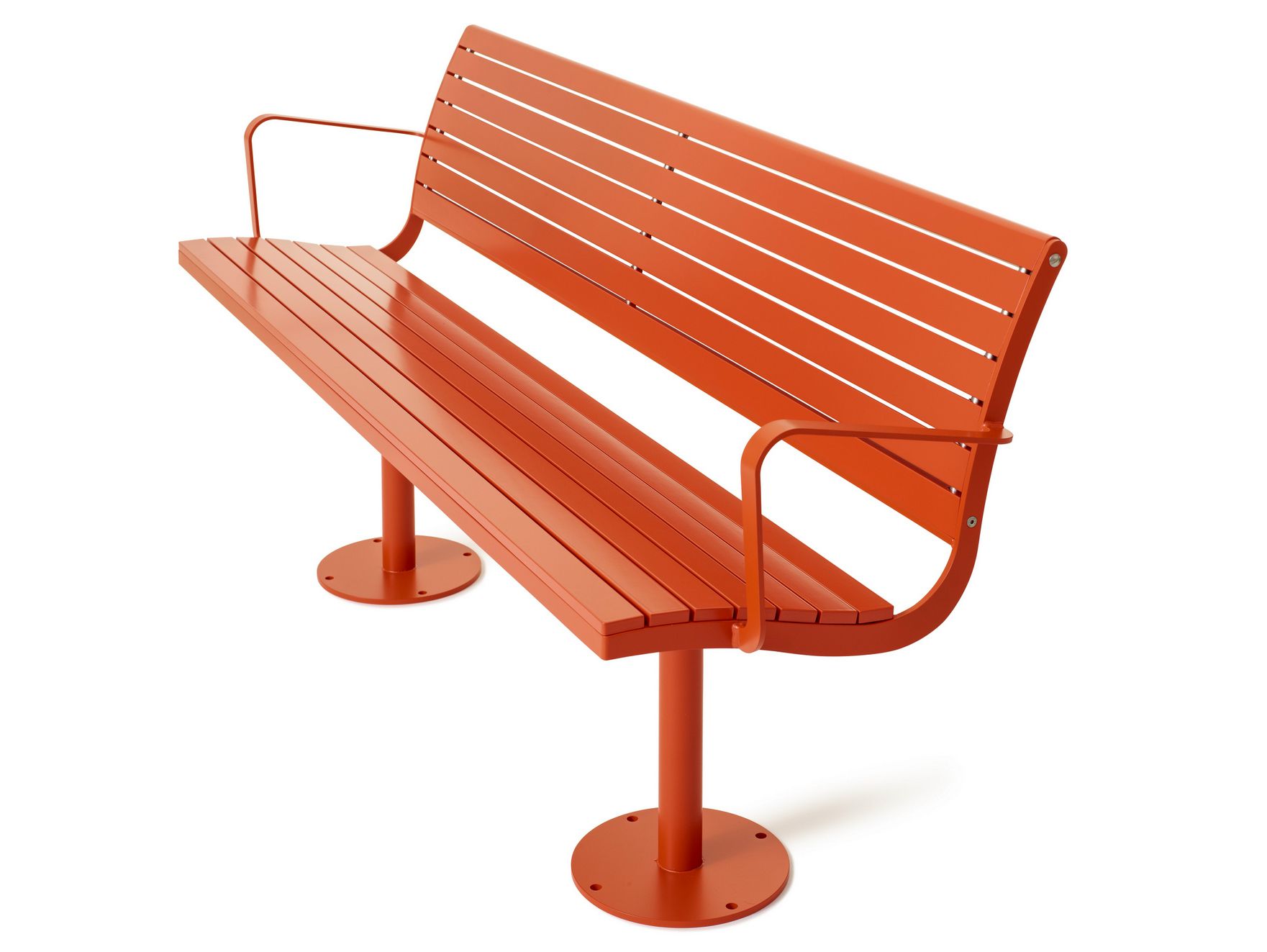 Скамейка из листового металла с подлокотниками Nola Industrier Parco ARCH-00078927 - Вид №1