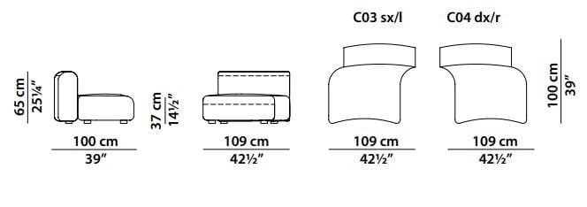 Кожаный модульный диван Baxter Clara ARCH-00053660 - Вид №21