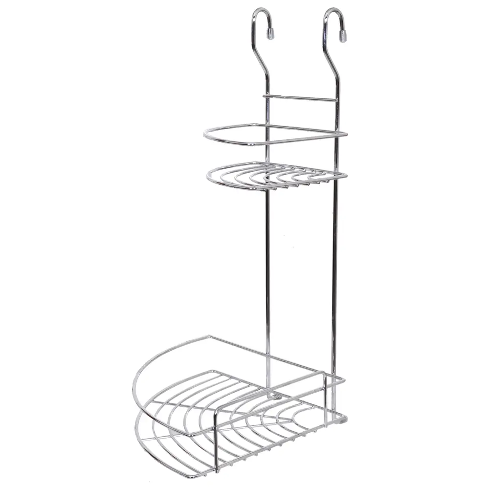 Полка угловая двухъярусная Delinia 23x23x44 см сталь цвет хром 18254990 STLM-2073540 