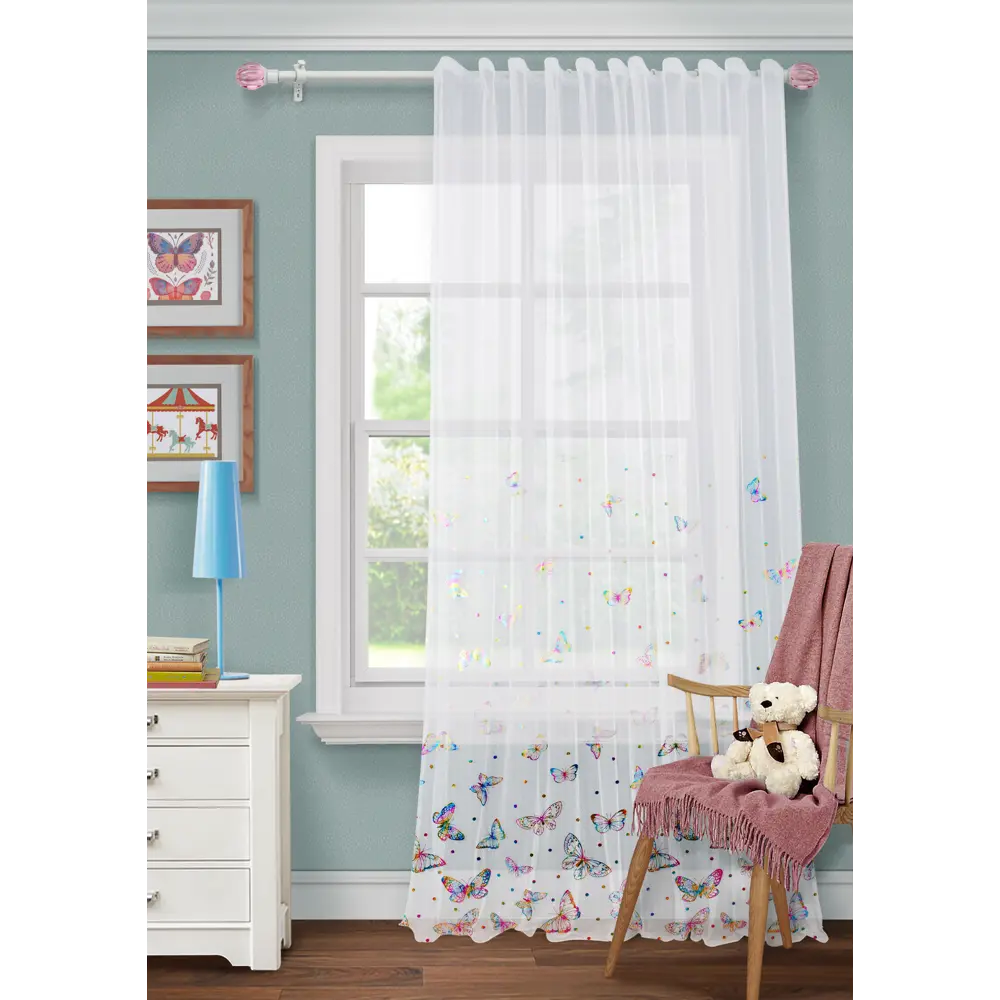 Тюль на ленте Бабочки 300x280 см цвет разноцветный 85375914 STLM-2072034 MIAMOZA 