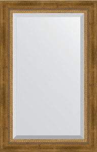 BY 3406 Зеркало с фацетом в багетной раме - состаренная бронза с плетением 70 mm EVOFORM Exclusive
