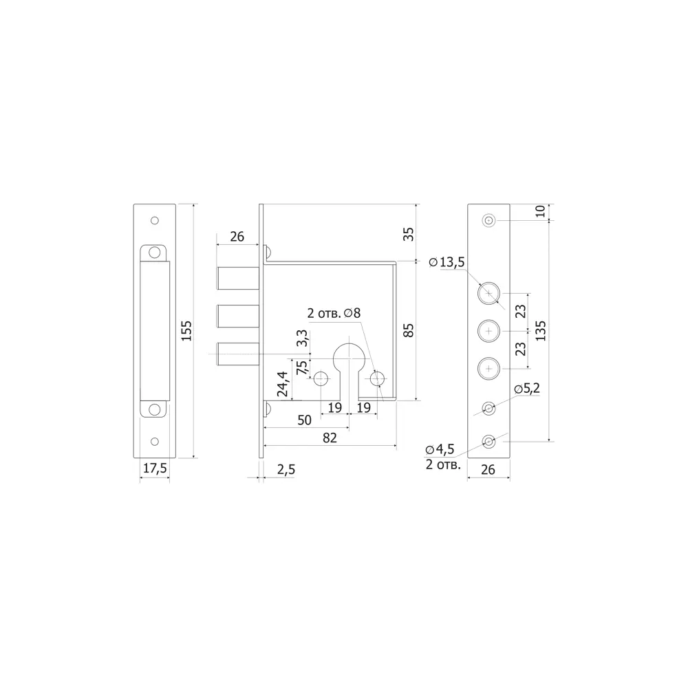 Врезной замок ГАРДИАН-1201 с хромированным покрытием 82391222 STLM-0026254 - Вид №4