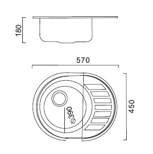 HB4557-06 Кухонная мойка , полированная сталь Haiba  - Вид №2