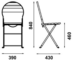 Adico Складной металлический садовый стул sun-id-1467453 - Вид №2