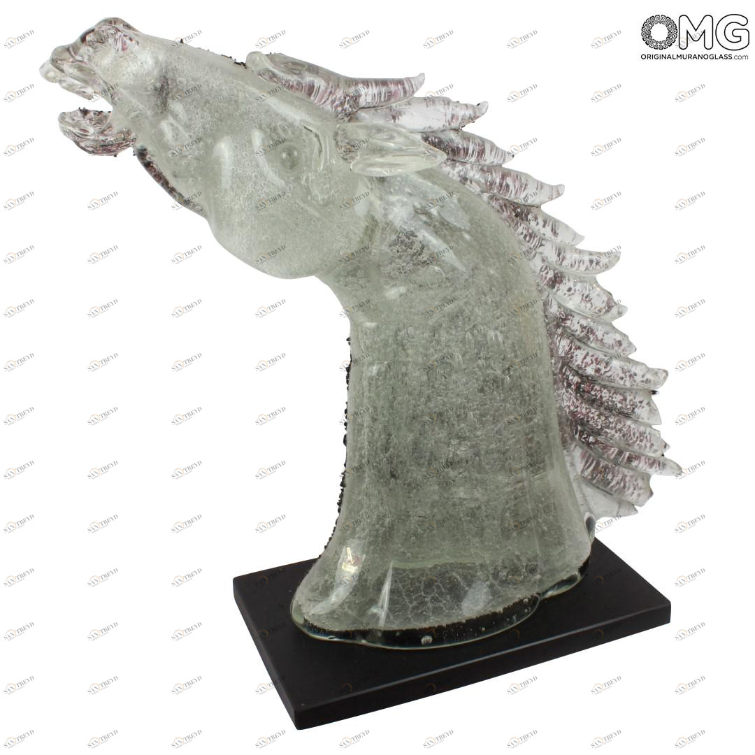162 ORIGINALMURANOGLASS Скульптура Голова лошади - автор Alessandro Barbaro - муранское стекло OMG 40 см 