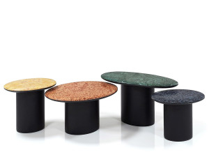 Мраморный овальный журнальный столик