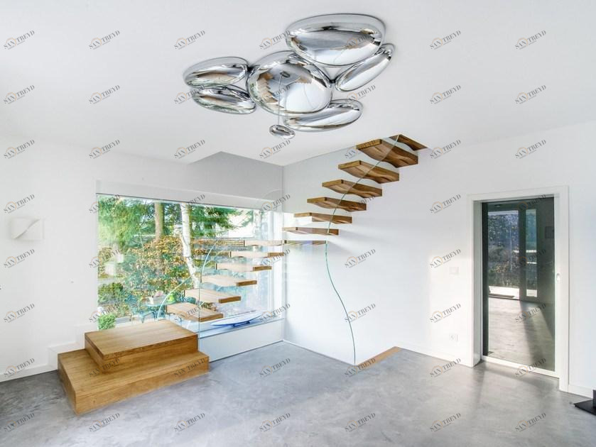 Siller Treppen Г-образная консольная лестница из стекла Wave sun-id-1451463