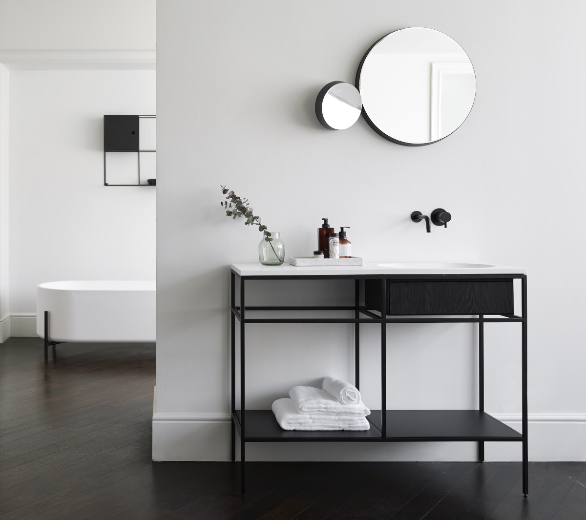 Ex.T Frame Умывальник с решеткой, ящиком, подносом и мраморной тарелкой comp-comp-gl2c - Вид №13