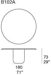 Paola Lenti Круглый обеденный стол из стали  B102a  - Вид №6